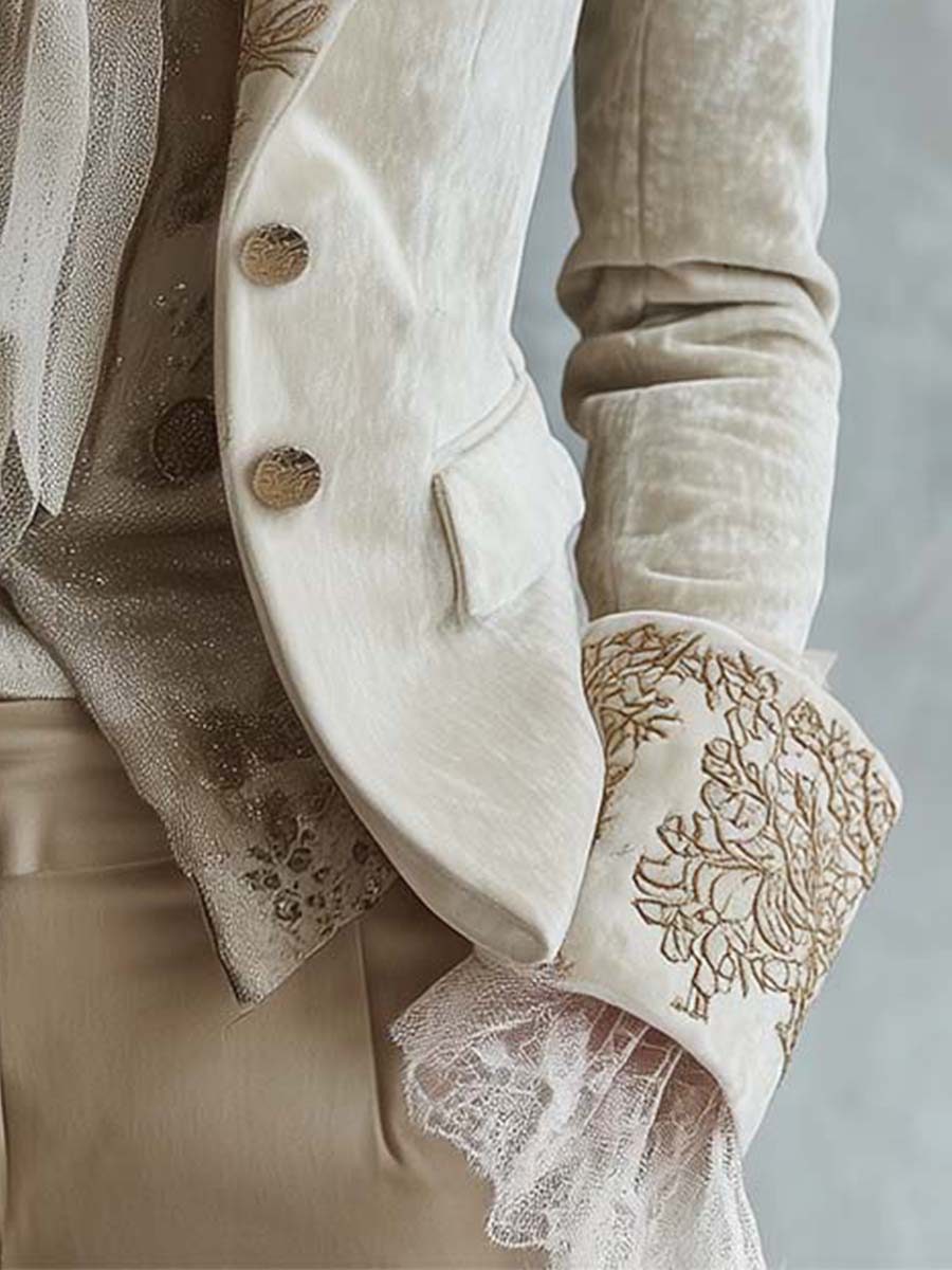 Constance | Blazer Bordado Marfil de Traje