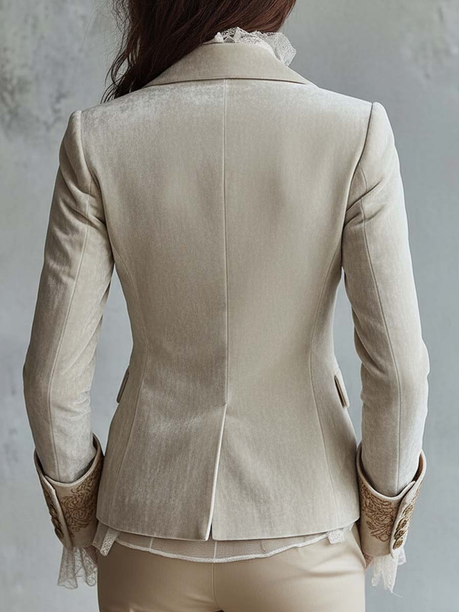 Constance | Blazer Bordado Marfil de Traje