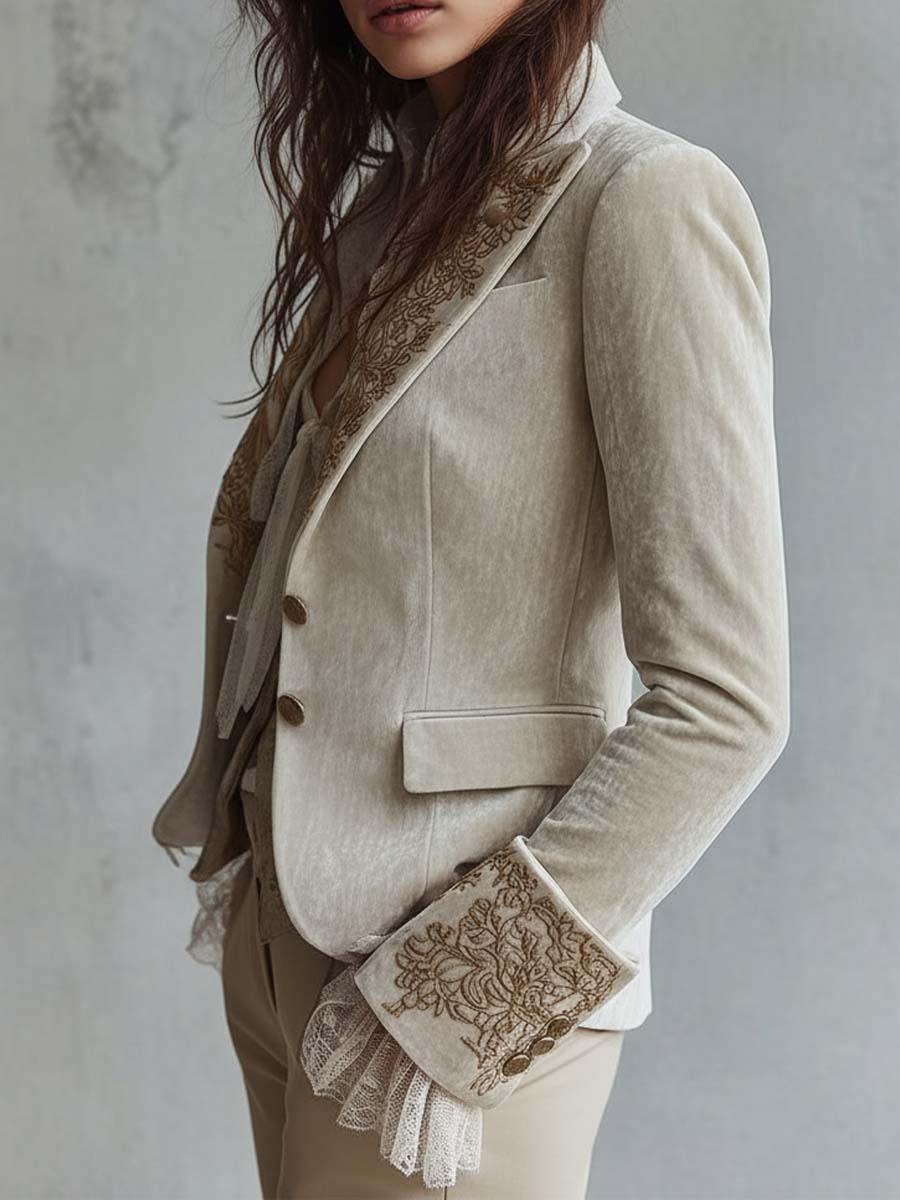 Constance | Blazer Bordado Marfil de Traje