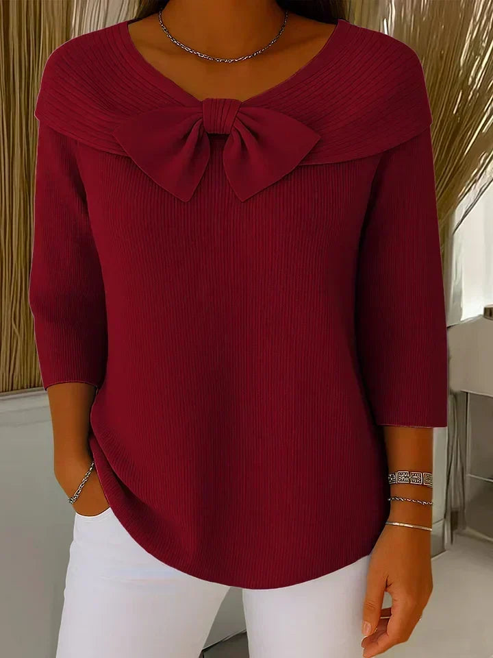 Jersey con Lazo y Cuello Redondo