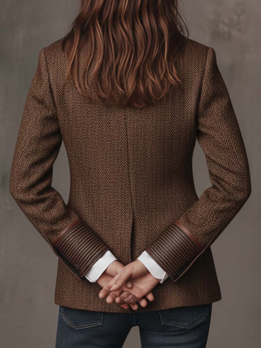 Gisela | Blazer con Paneles Estampados en Chevron