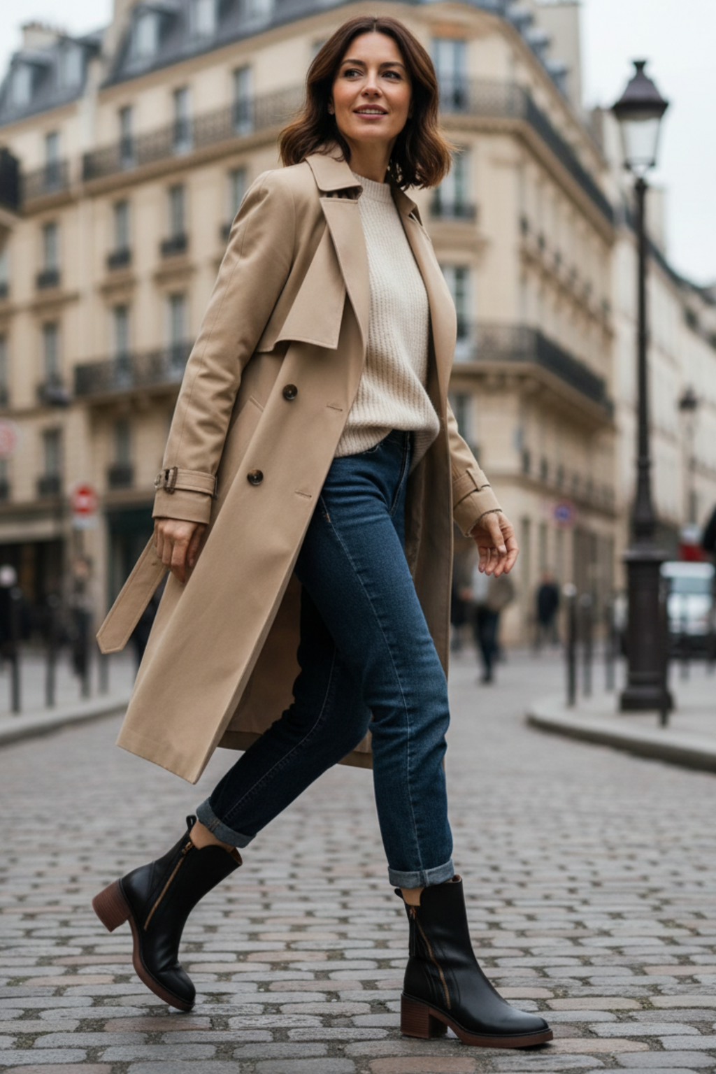 Penélope | Botas de piel con tacón cuadrado