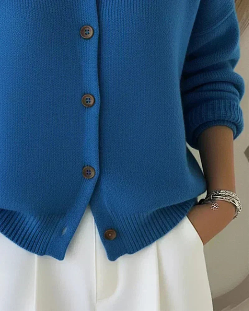 Chaqueta de Punto con Cuello Camisero