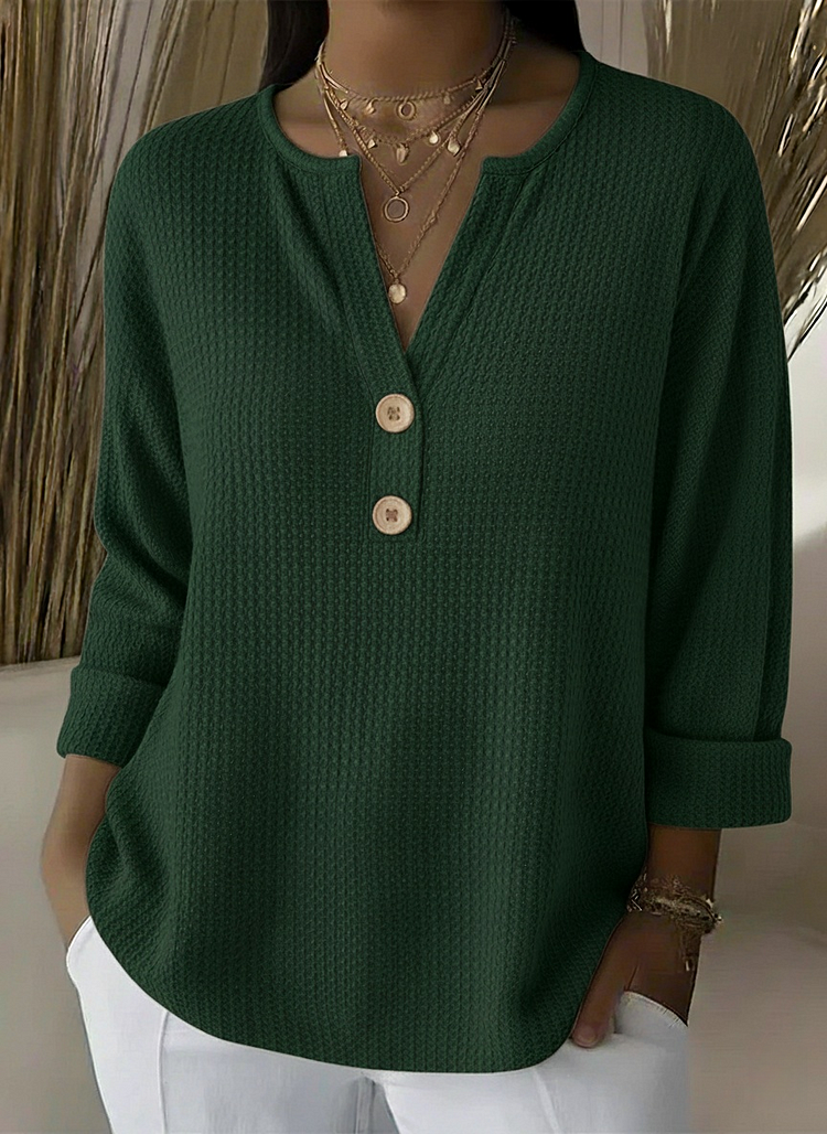 Camisa Henley Gofrada con Botones