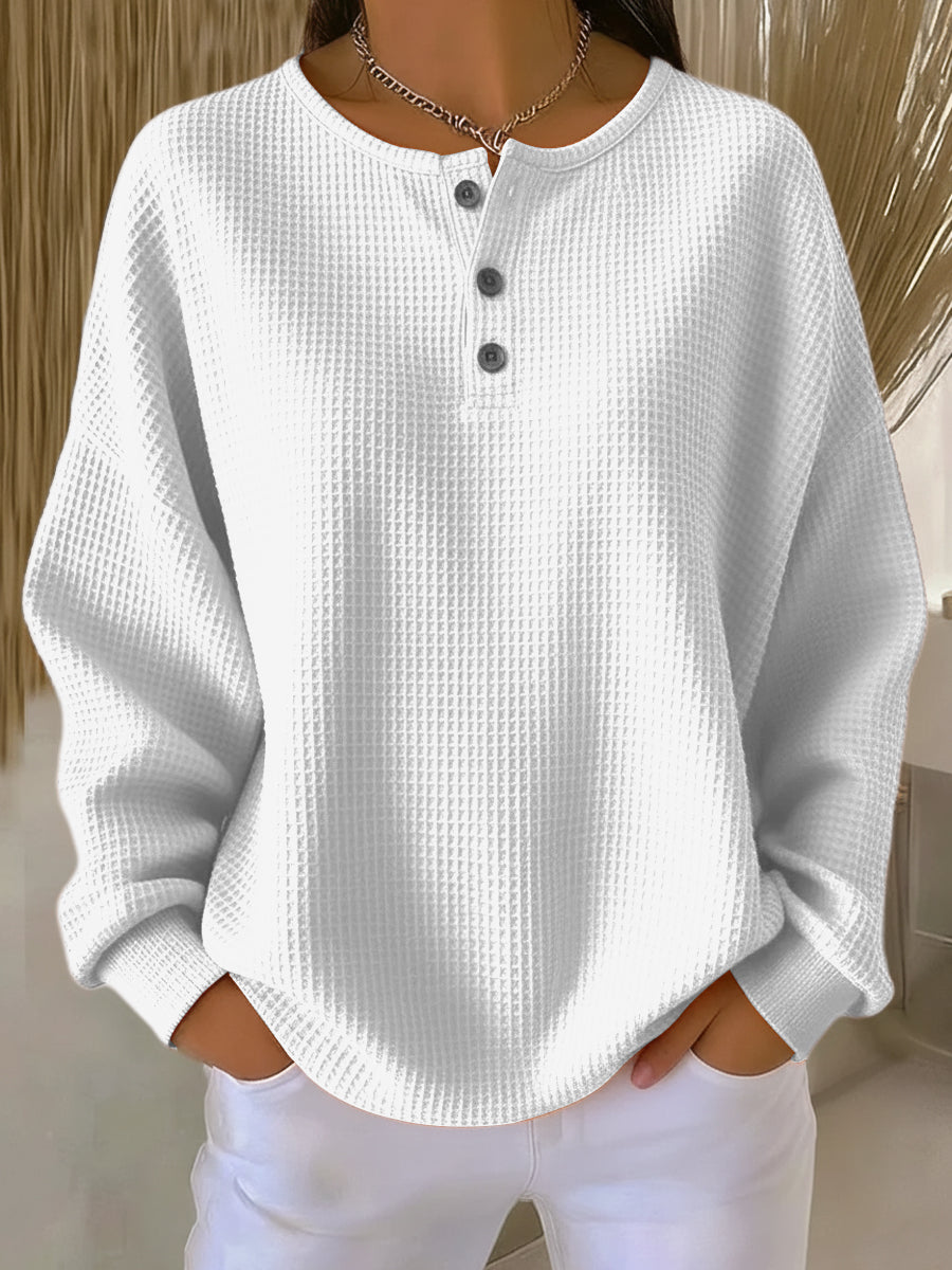 Sudadera Henley Gofrada
