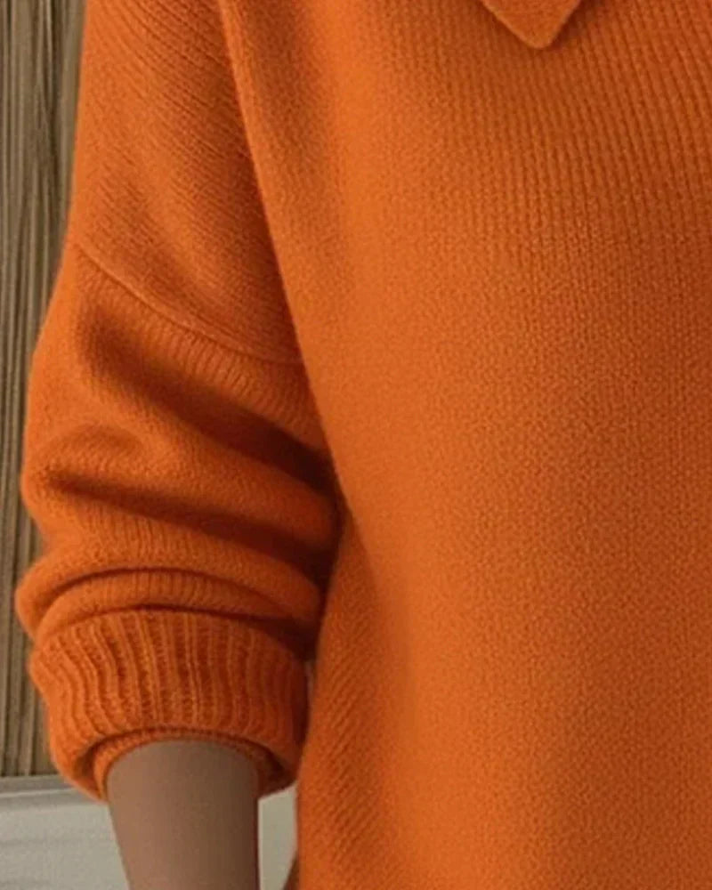 Chaqueta de Punto con Cuello Camisero