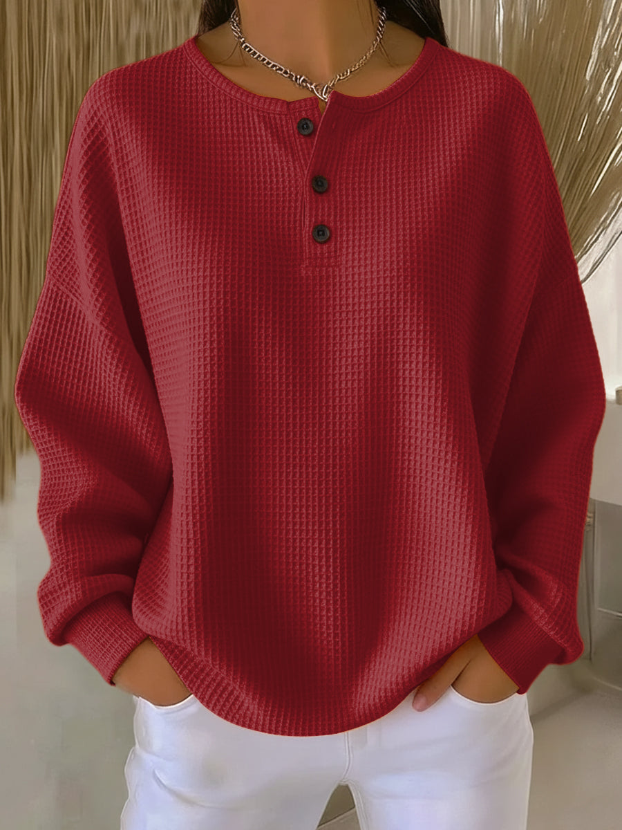 Sudadera Henley Gofrada