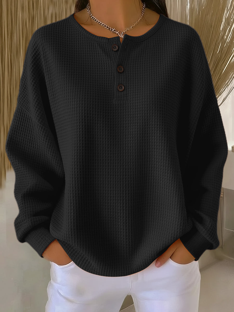 Sudadera Henley Gofrada