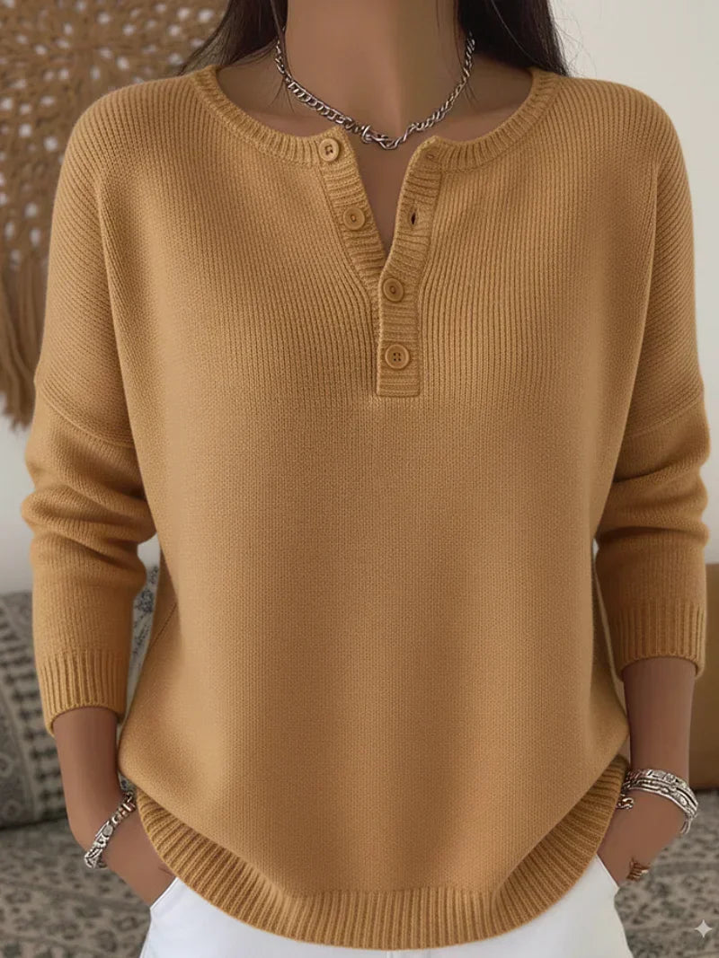 Jersey de Punto con Botones Henley