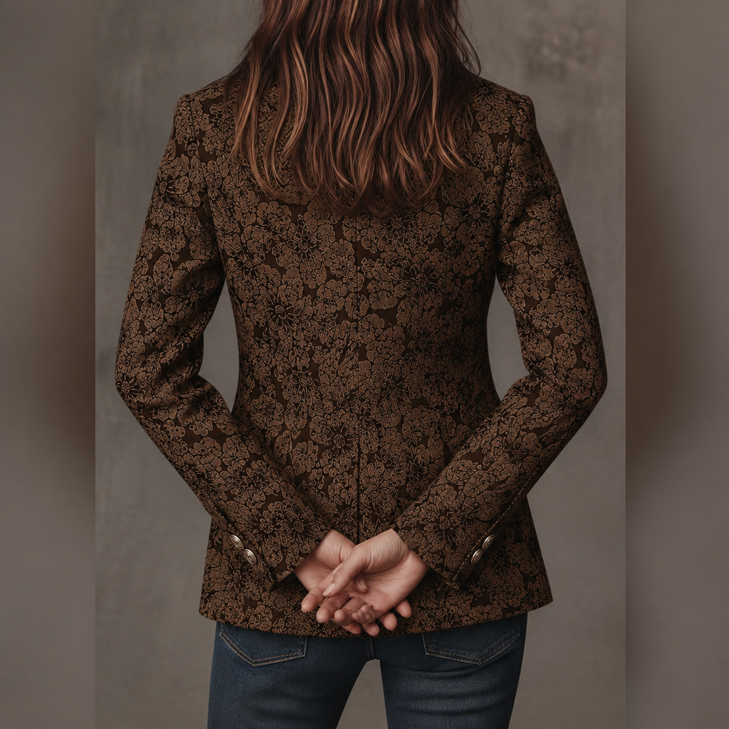 Estela | Blazer Ajustado Jacquard con Estampado Paisley