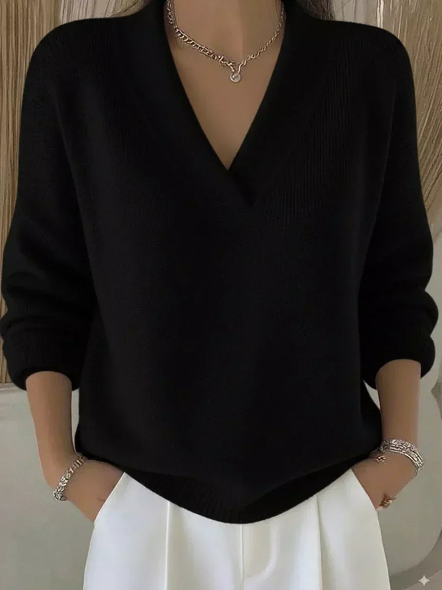 Jersey Holgado con Cuello de Pico