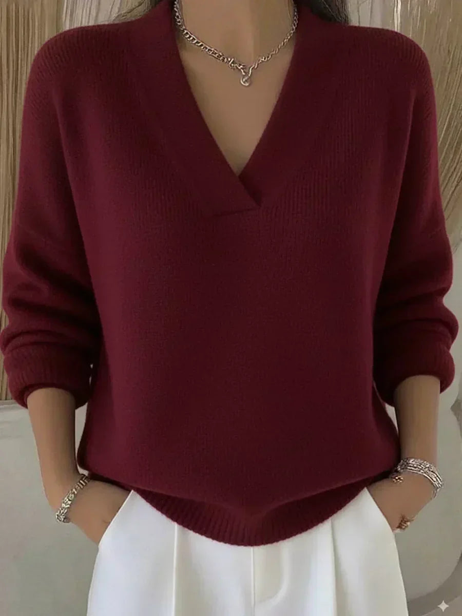 Jersey Holgado con Cuello de Pico