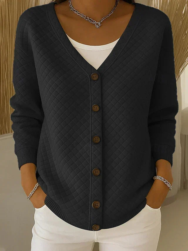 Chaqueta de Punto Acolchada con Botones