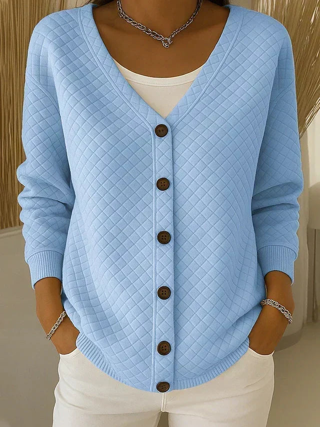 Chaqueta de Punto Acolchada con Botones
