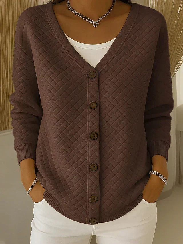 Chaqueta de Punto Acolchada con Botones