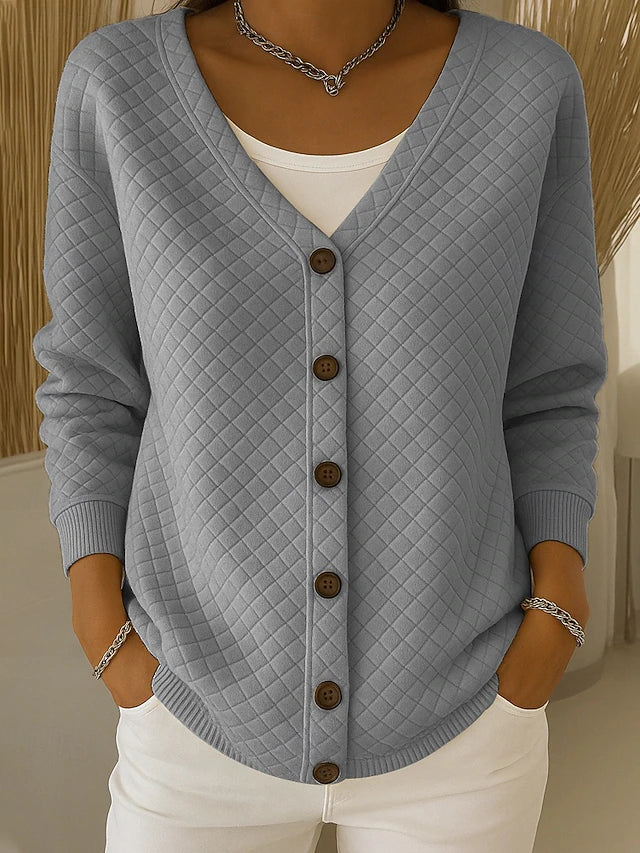 Chaqueta de Punto Acolchada con Botones