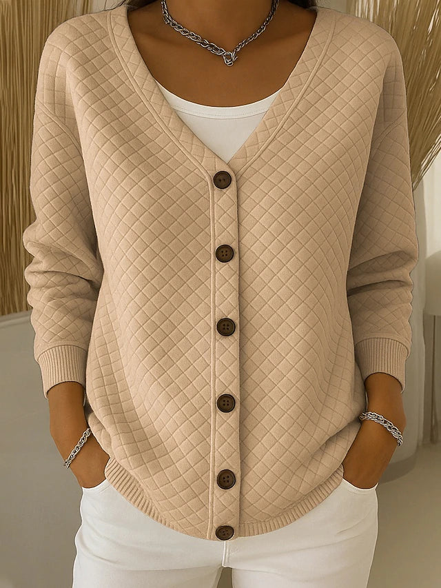 Chaqueta de Punto Acolchada con Botones