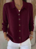 Chaqueta de Punto con Cuello y Botones