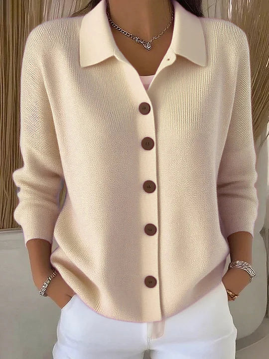 Chaqueta de Punto con Cuello y Botones