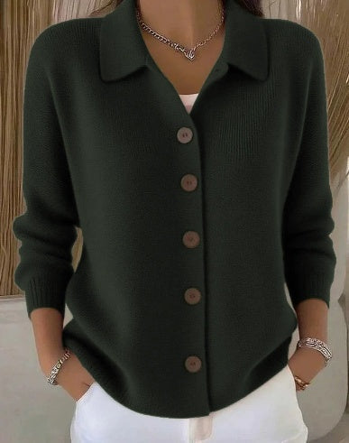 Chaqueta de Punto con Cuello y Botones