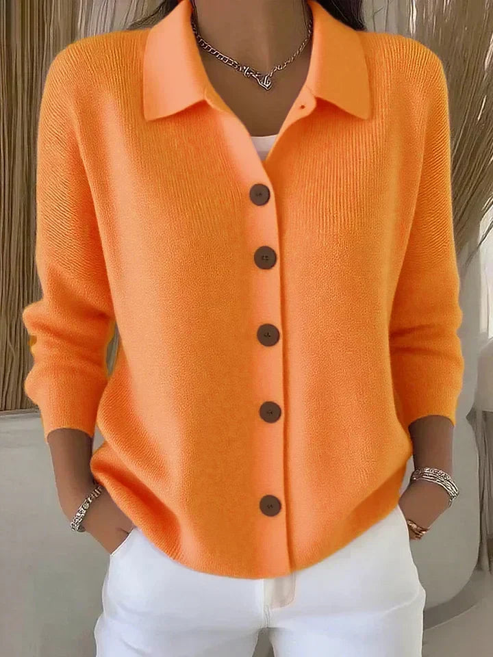 Chaqueta de Punto con Cuello y Botones