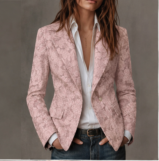 Estela | Blazer Ajustado Jacquard con Estampado Paisley