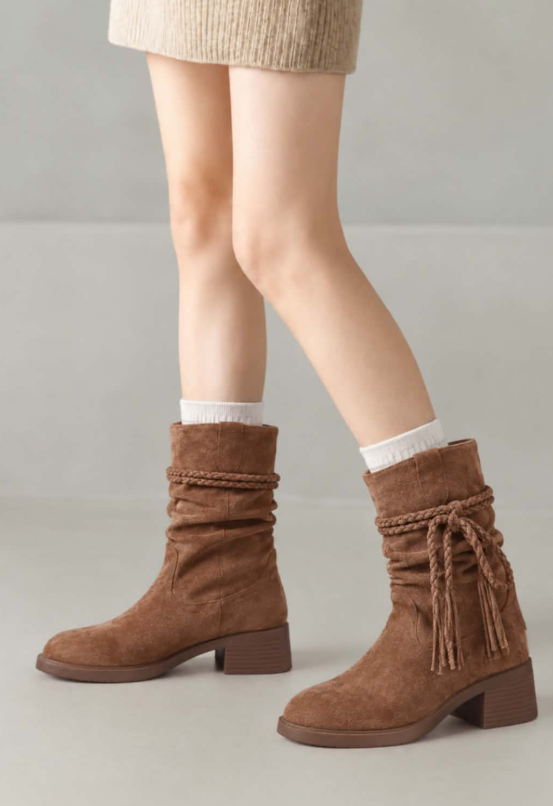 Camille - Botines de Ante con Flecos