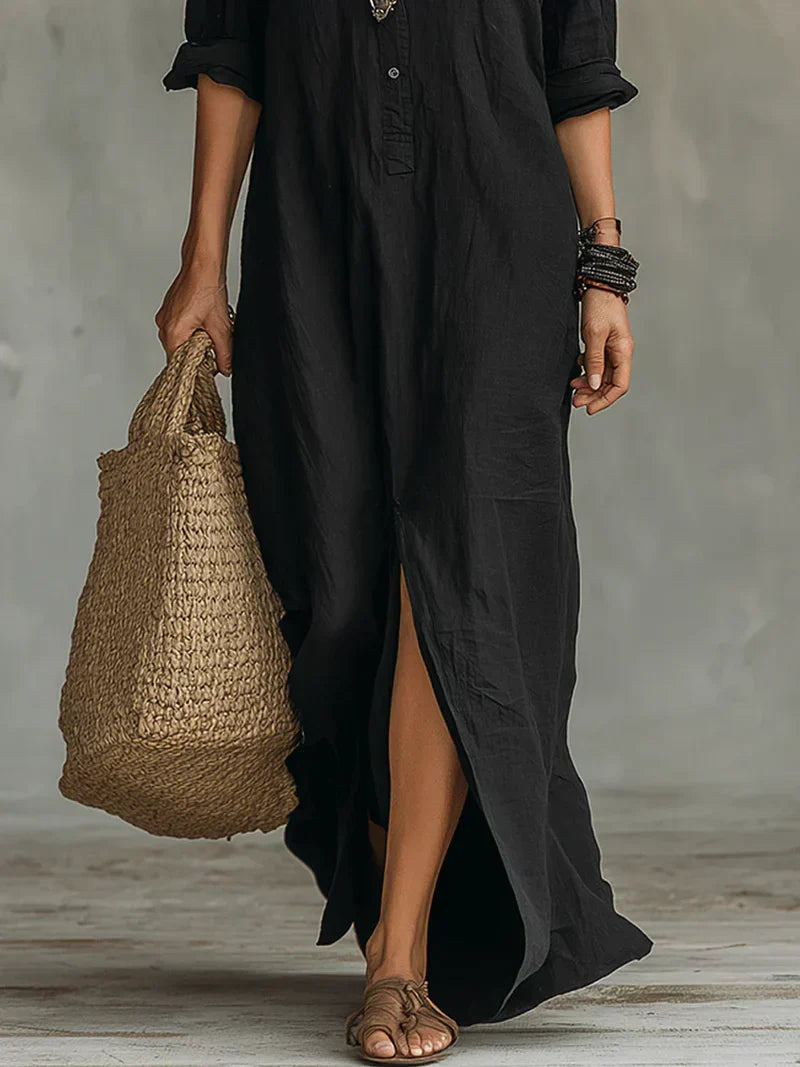 Sheila | Vestido maxi con silueta favorecedora versátil para el día a día