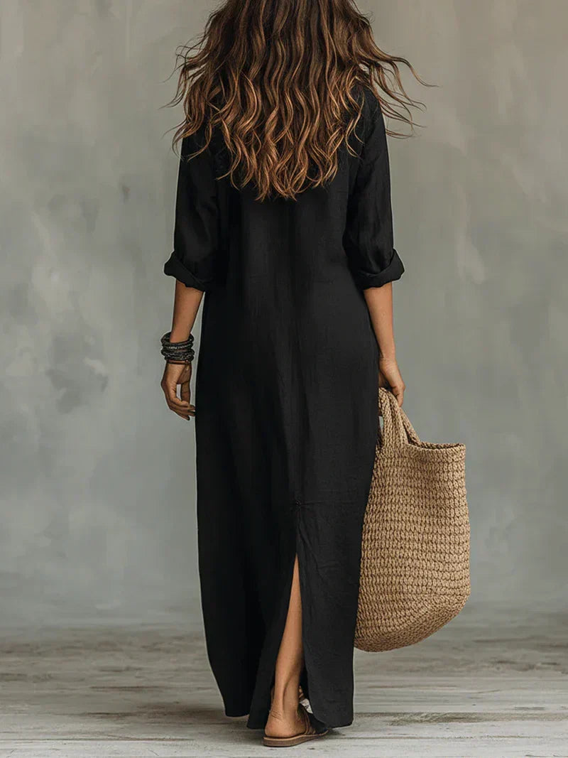 Sheila | Vestido maxi con silueta favorecedora versátil para el día a día
