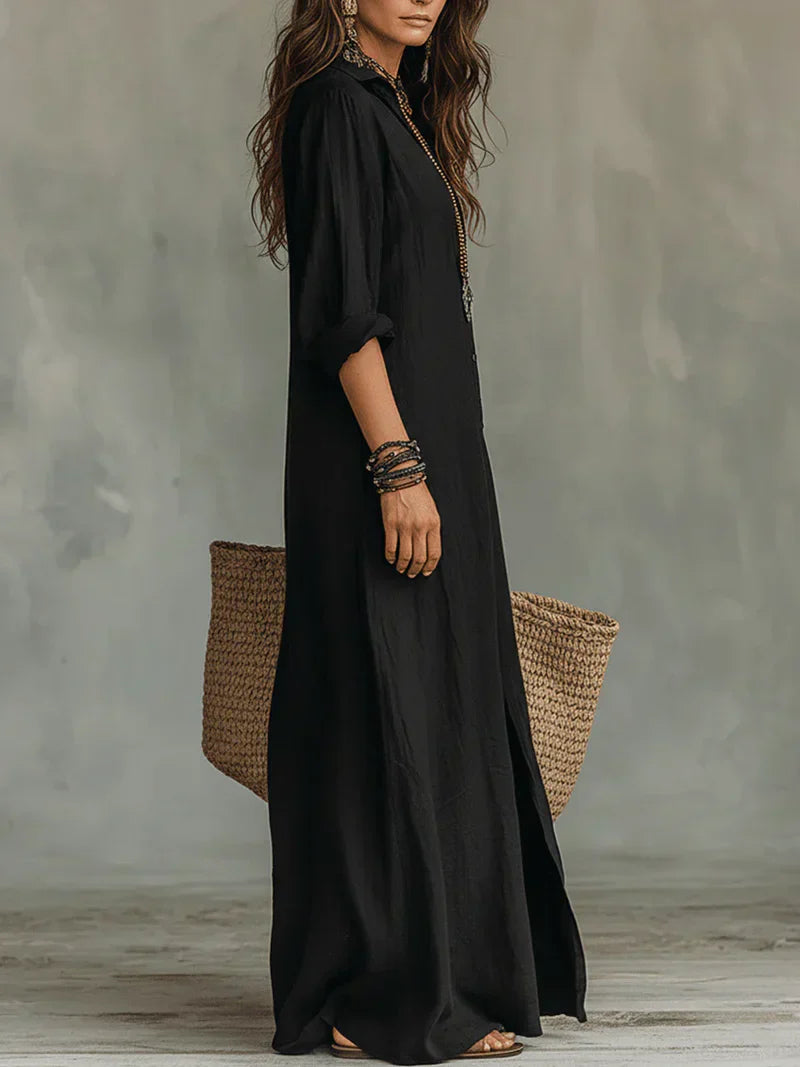 Sheila | Vestido maxi con silueta favorecedora versátil para el día a día