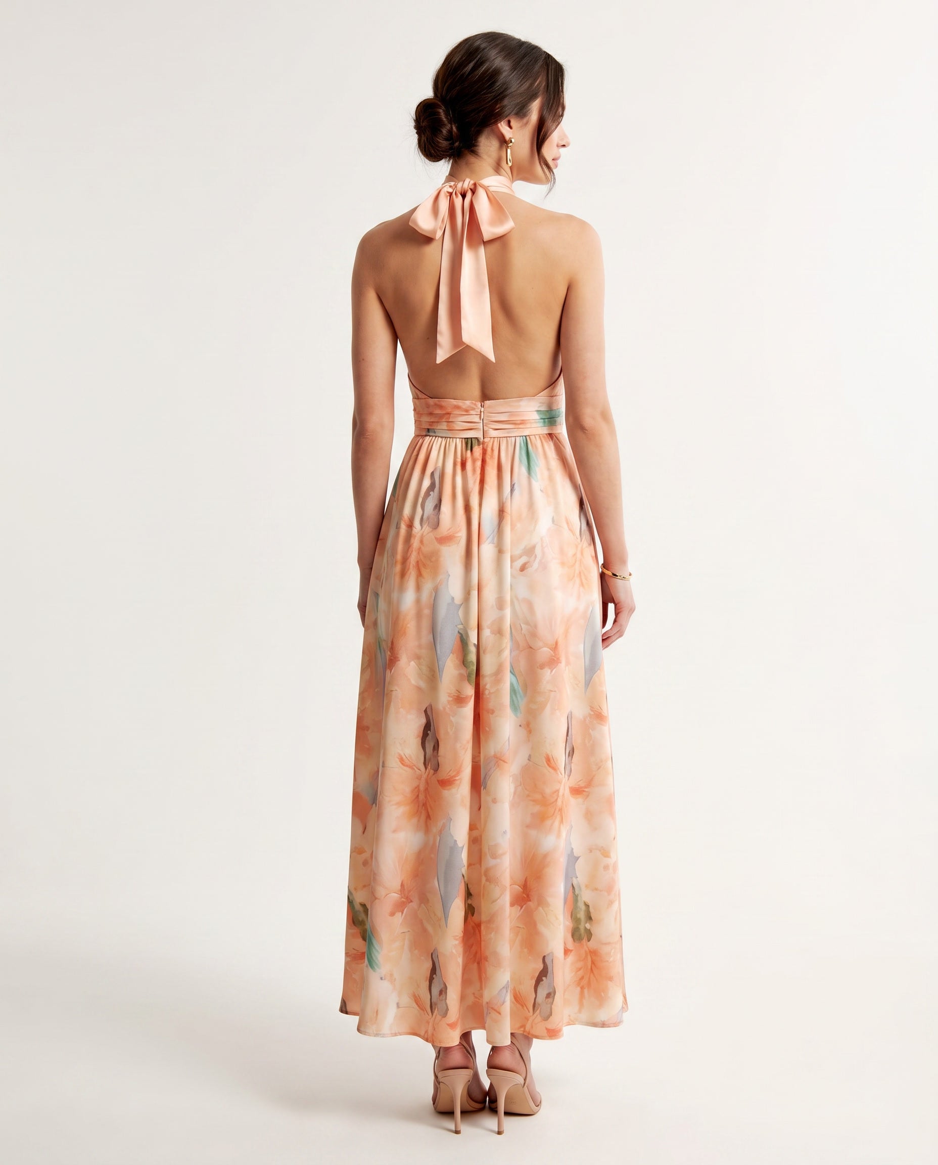 Sofía | Elegante vestido con estampado floral acuarela