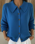 Chaqueta de Punto con Cuello Camisero