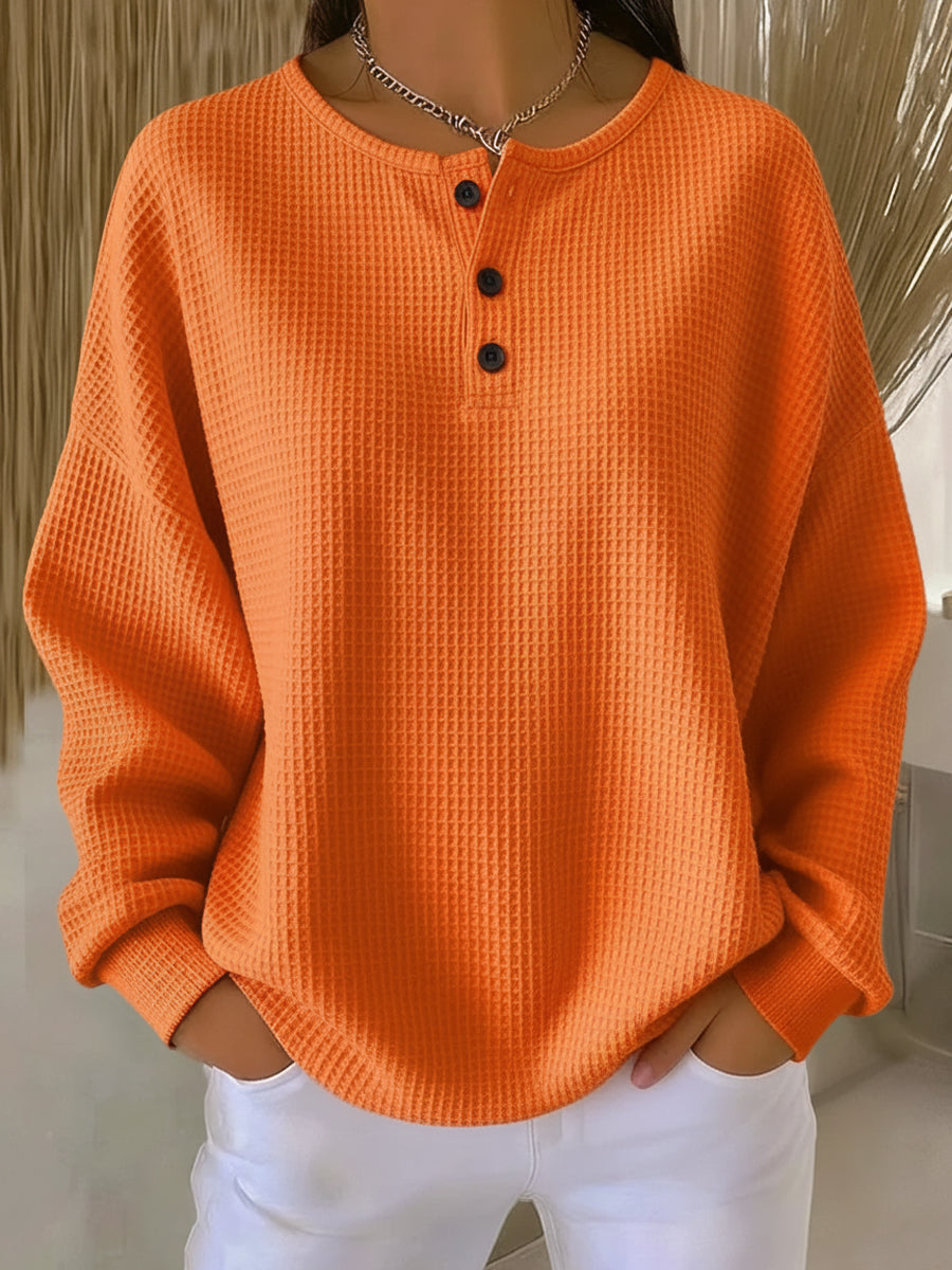 Sudadera Henley Gofrada
