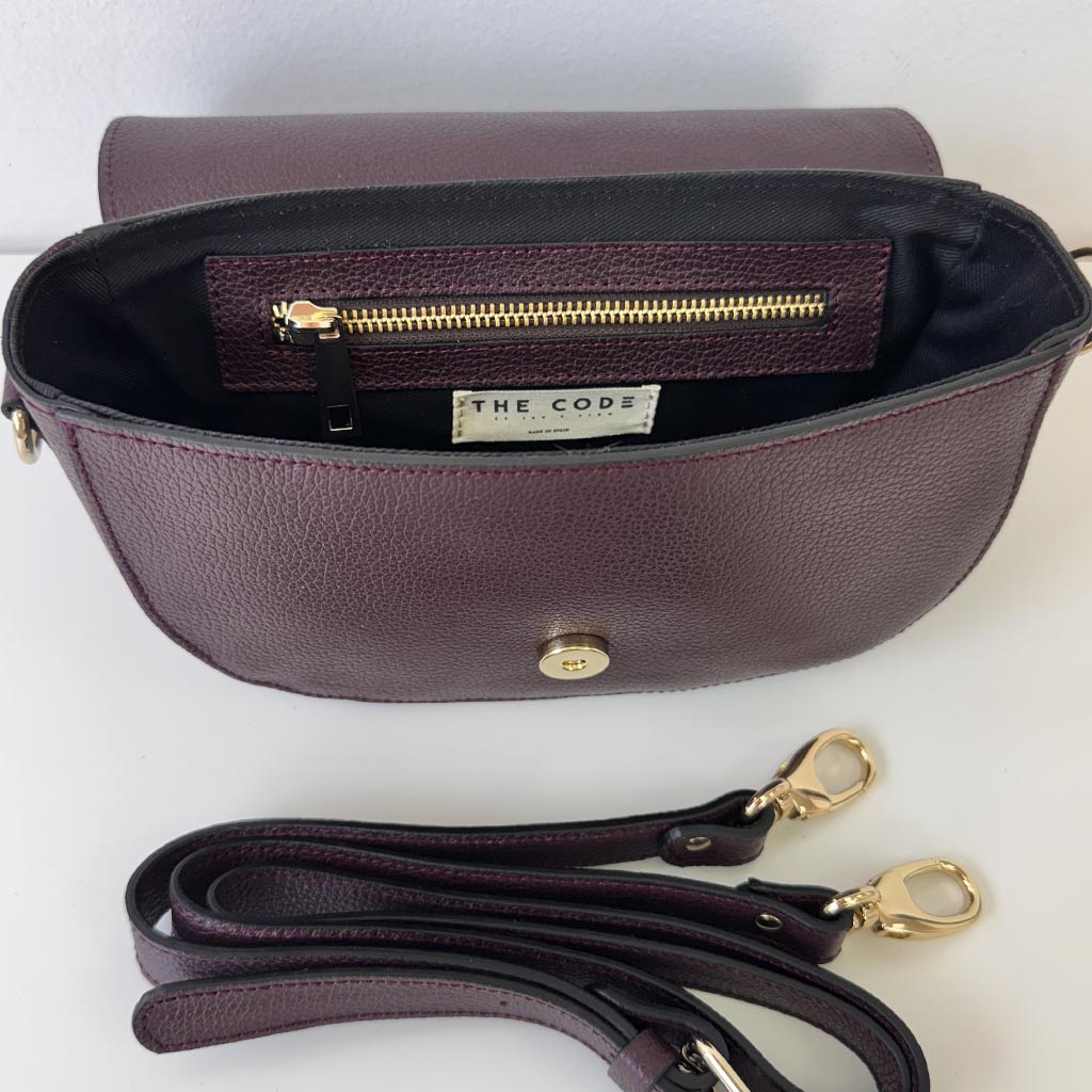 Bandolera burdeos liso