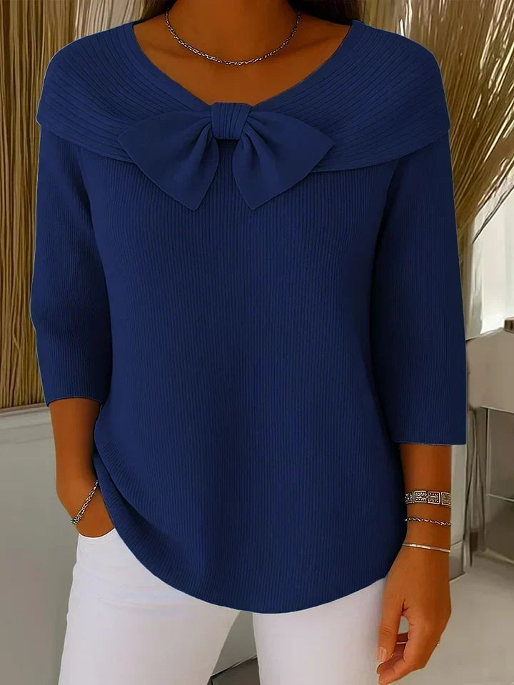 Jersey con Lazo y Cuello Redondo