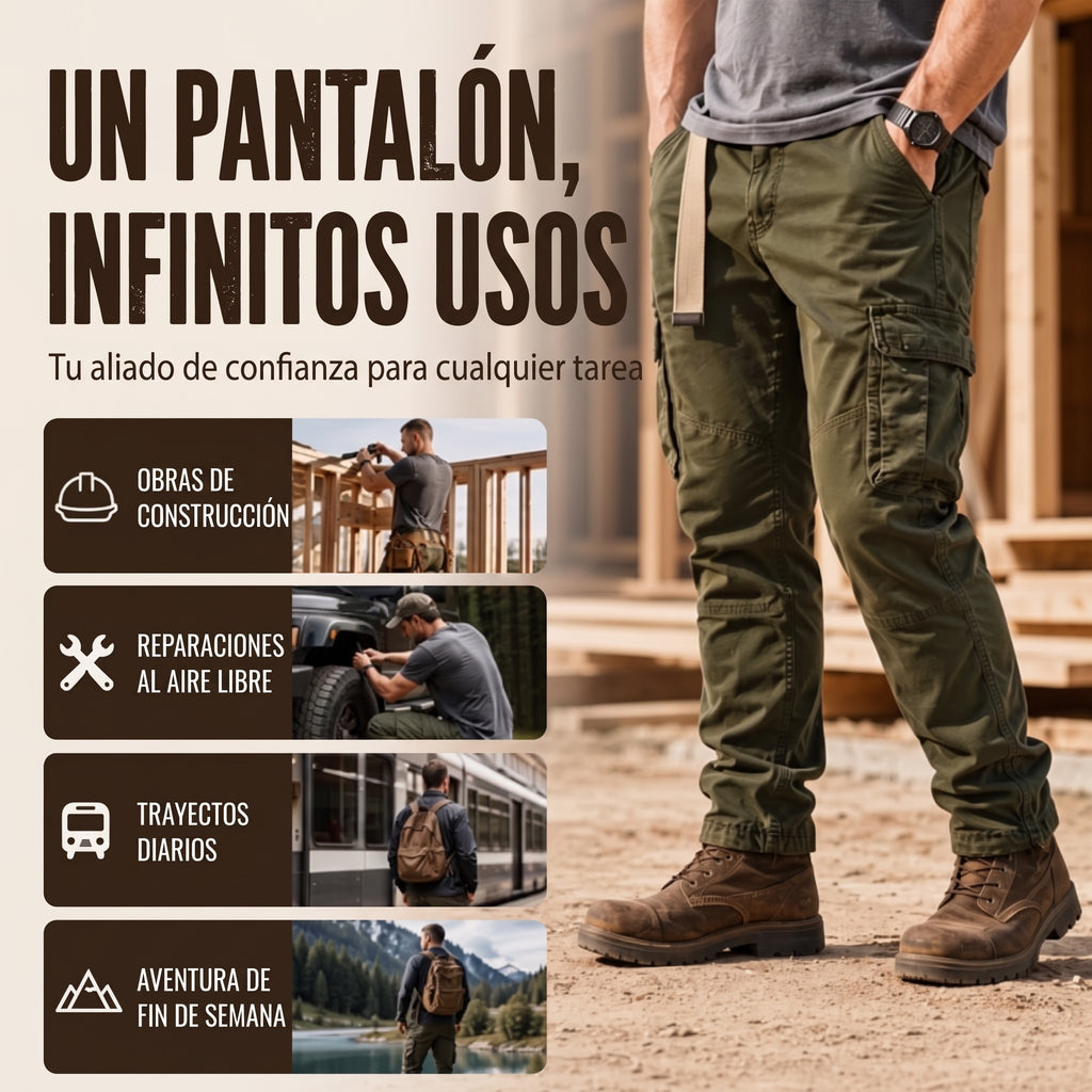 ⏰ Último día de rebajas – DESCUENTO 50% ✨Pantalones cargo tácticos multibolsillos para hombre