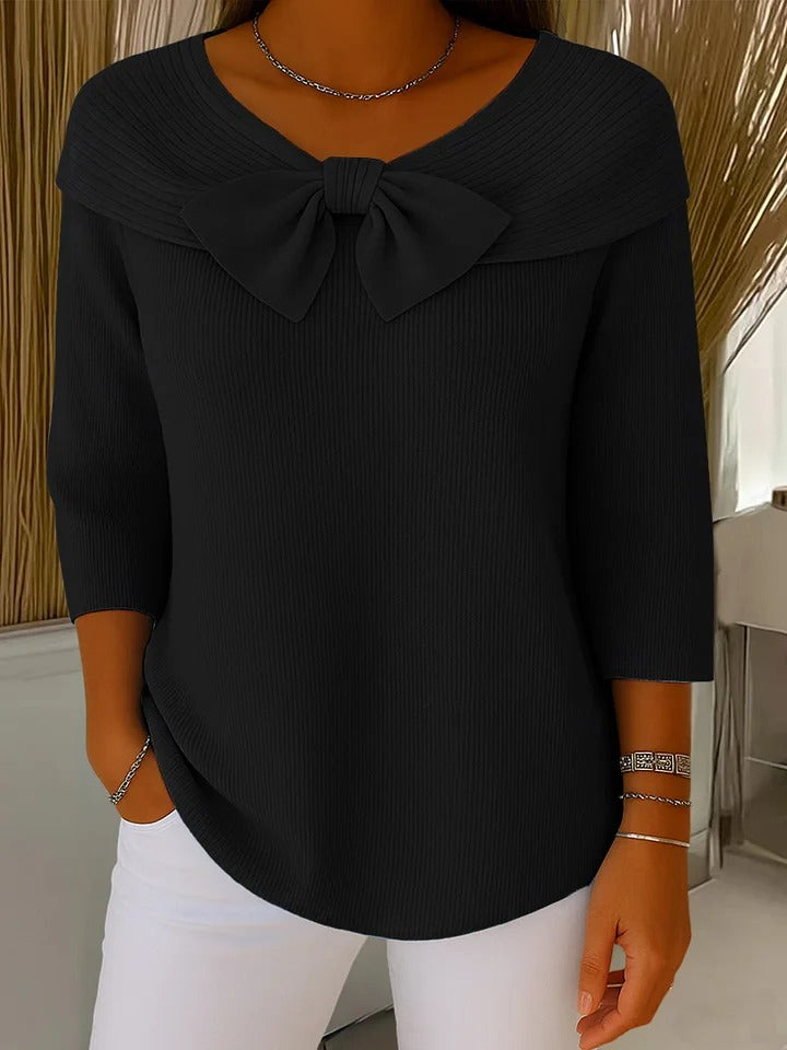 Jersey con Lazo y Cuello Redondo