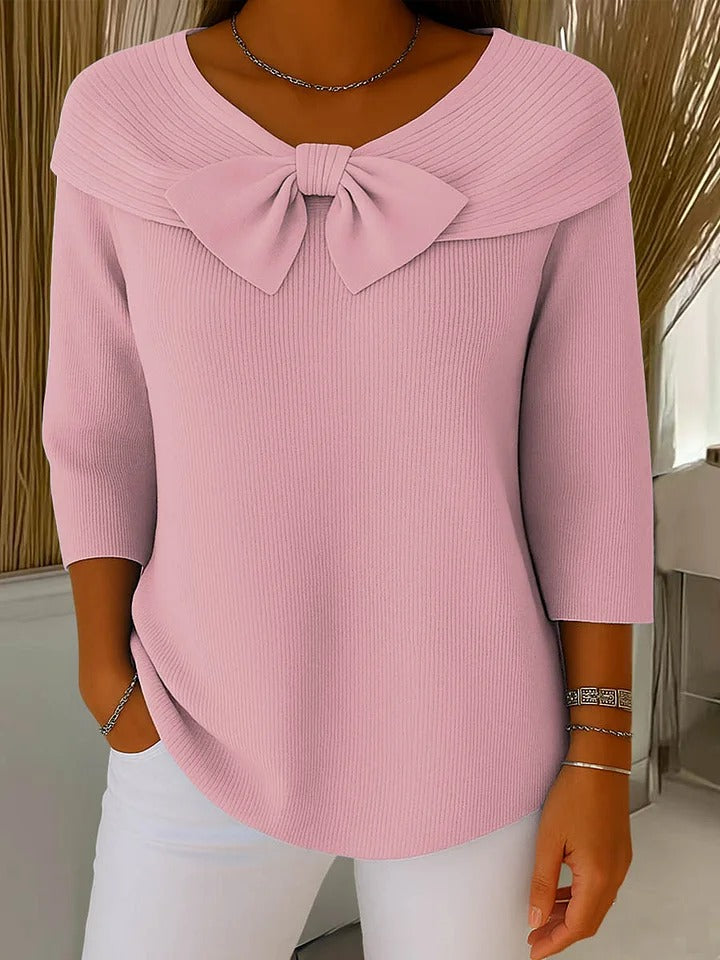 Jersey con Lazo y Cuello Redondo