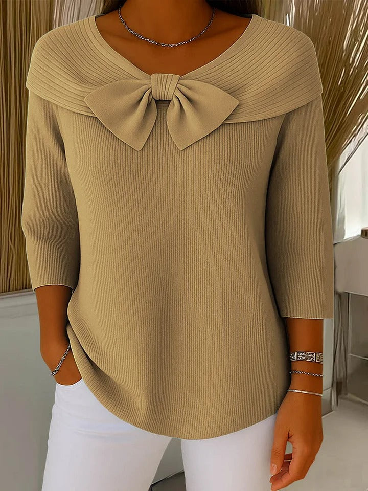 Jersey con Lazo y Cuello Redondo