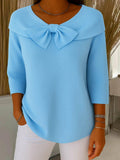 Jersey con Lazo y Cuello Redondo