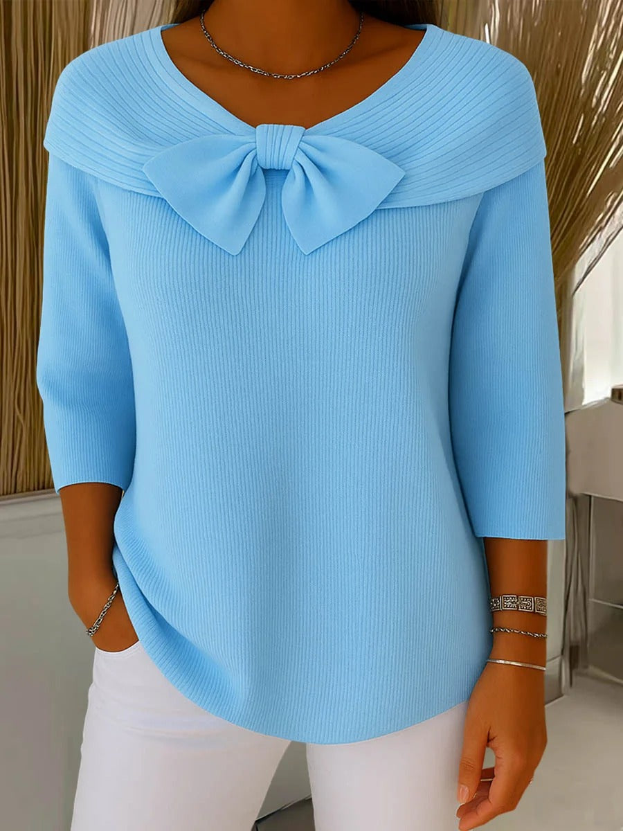 Jersey con Lazo y Cuello Redondo