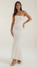 Largo Vestido de Encaje con Corsé Anastasia