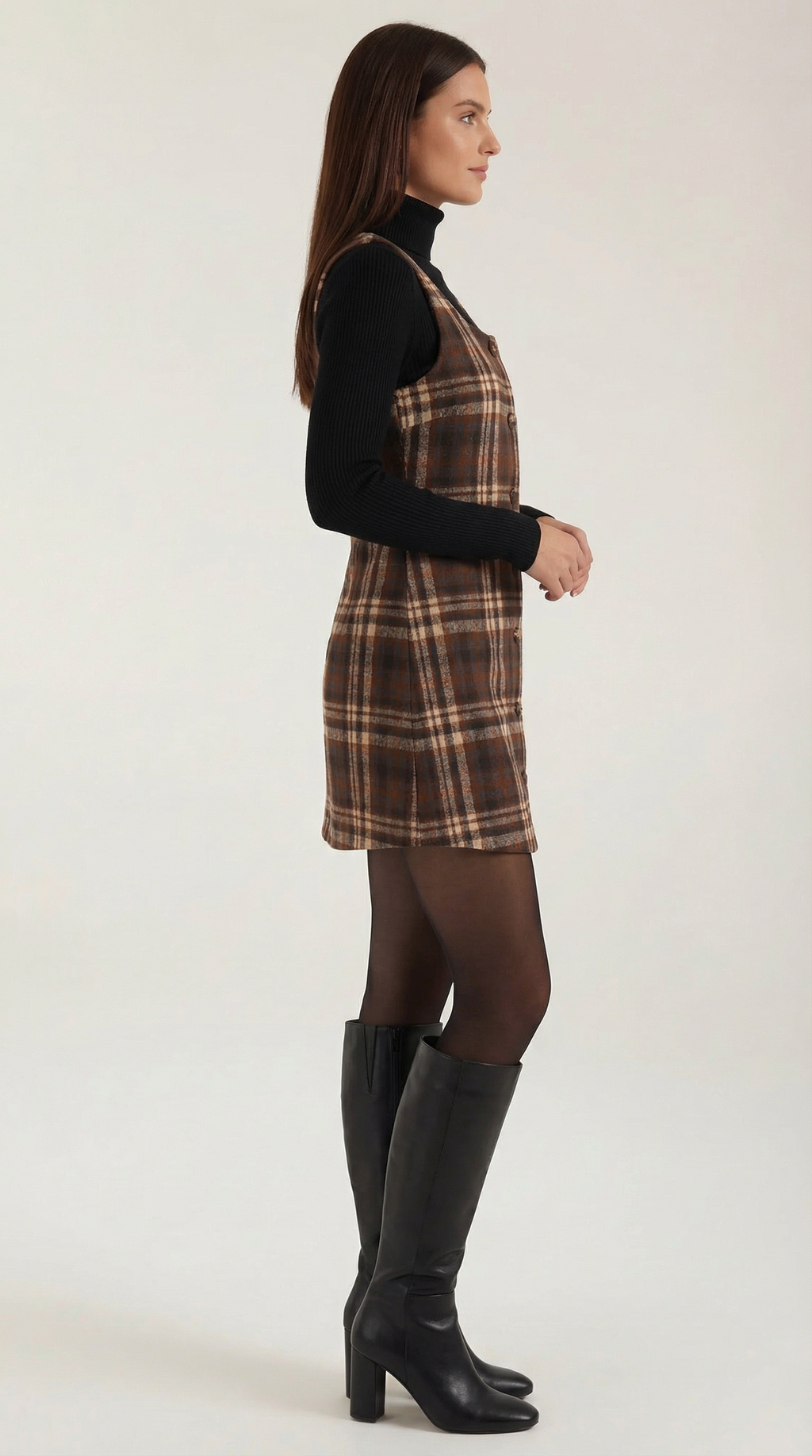 Vestido Mini A-Line de Cuadros Annette