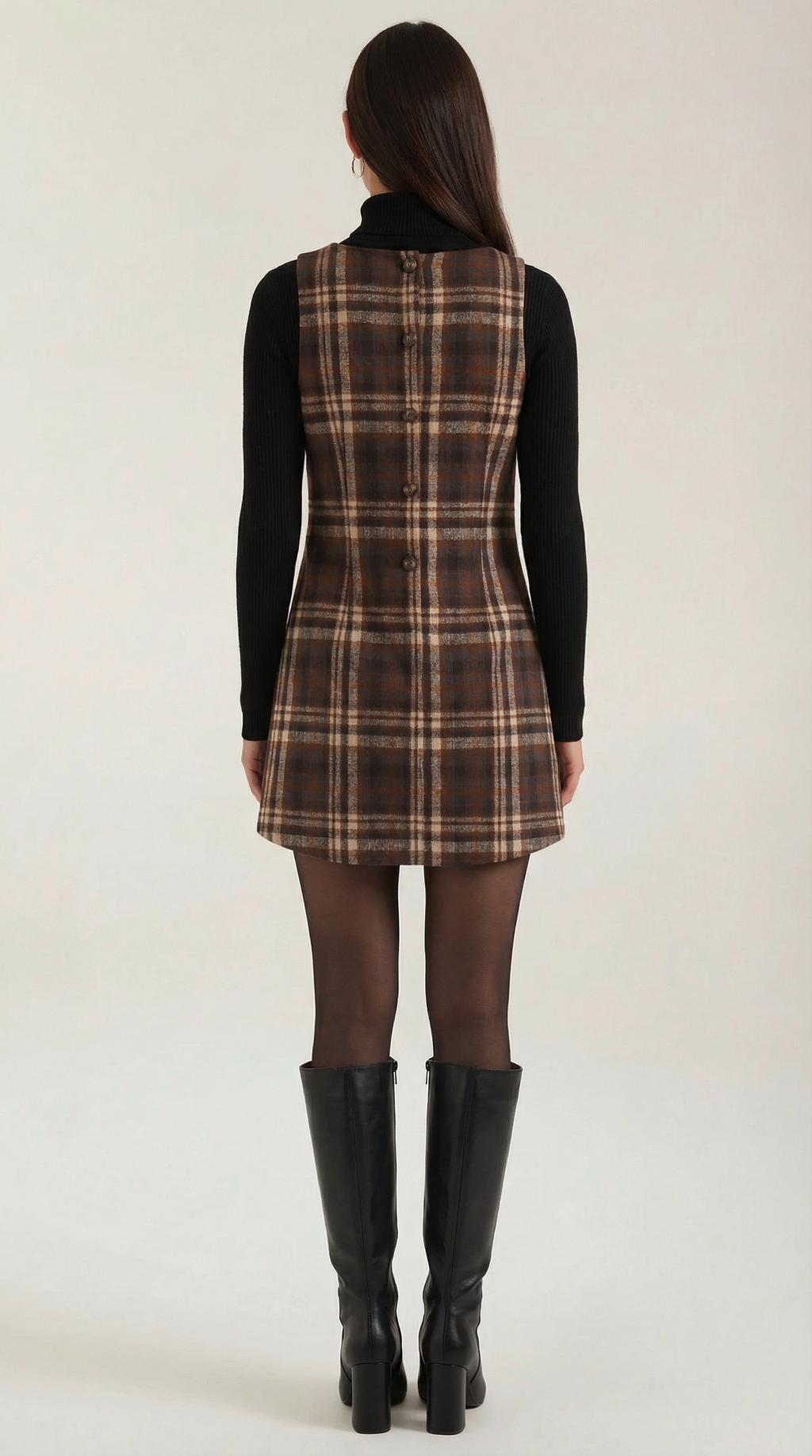 Vestido Mini A-Line de Cuadros Annette