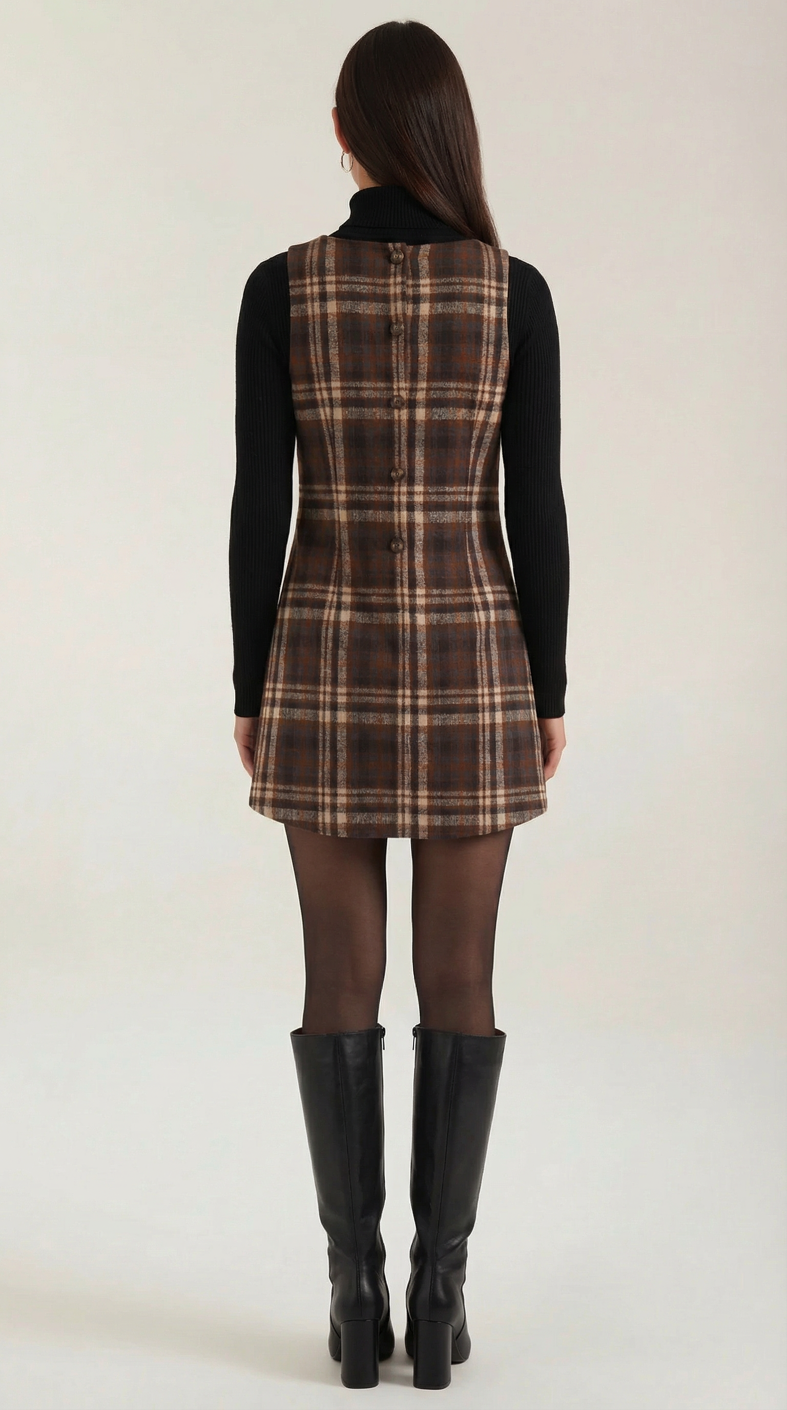 Vestido Mini A-Line de Cuadros Annette