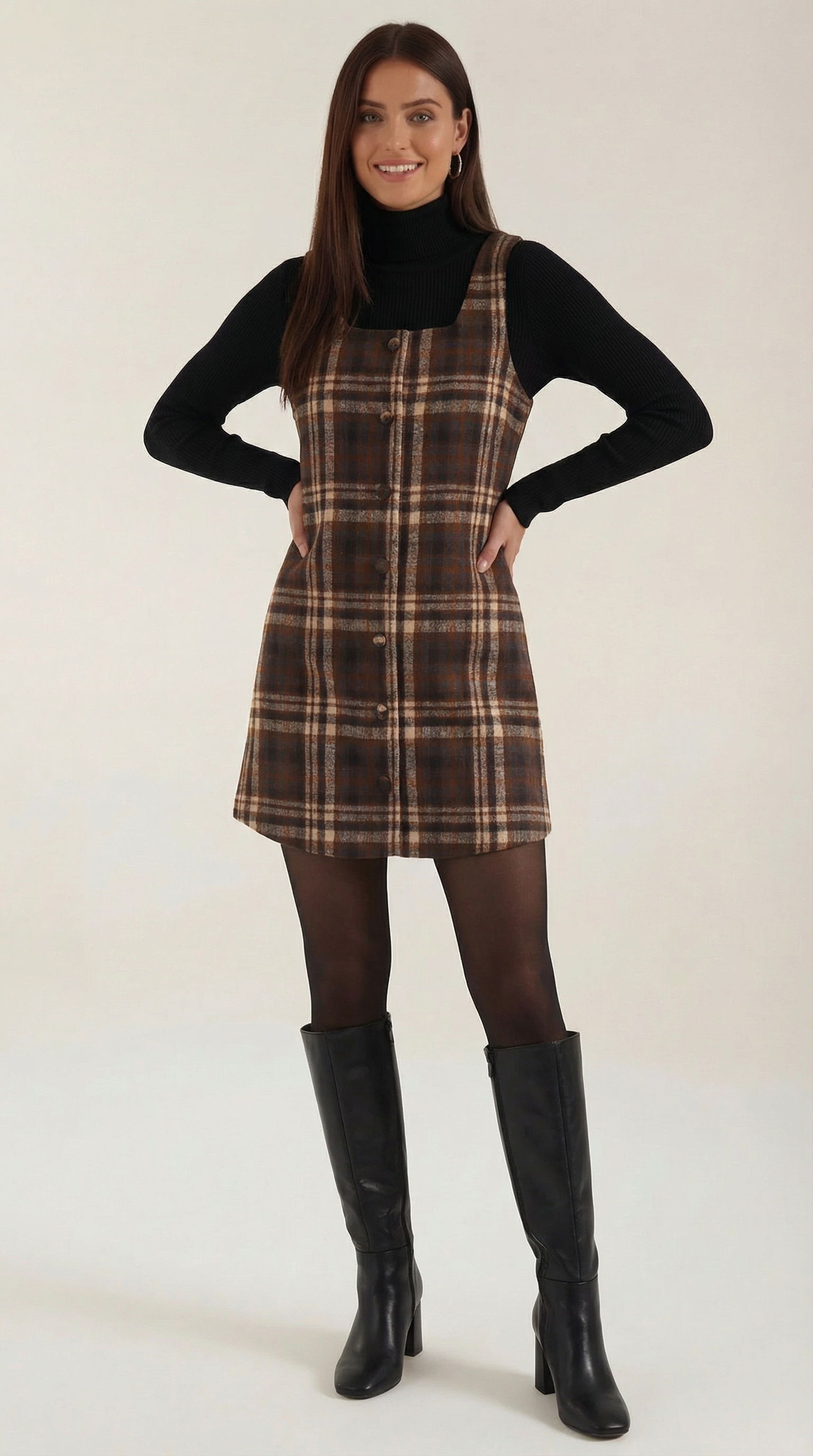Vestido Mini A-Line de Cuadros Annette