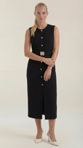 Vestido Midi Arlene con Detalles de Botones