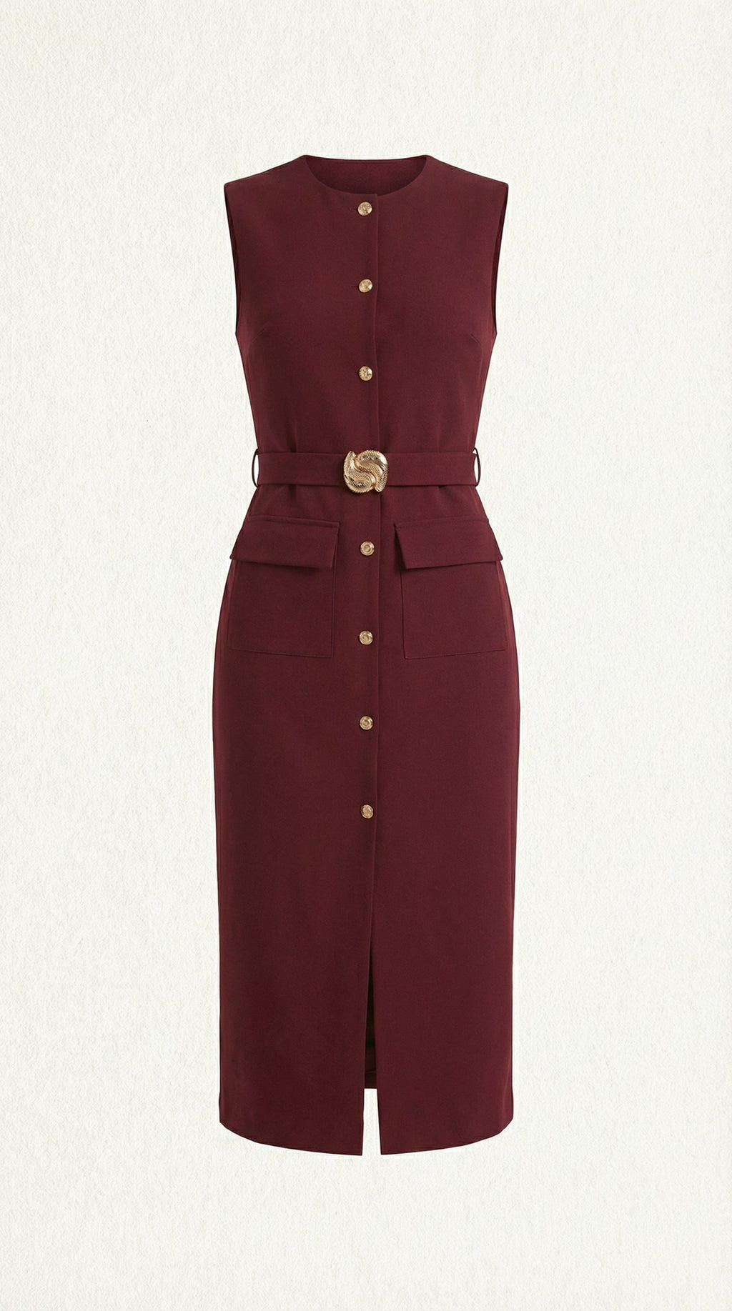 Vestido Midi Arlene con Detalles de Botones