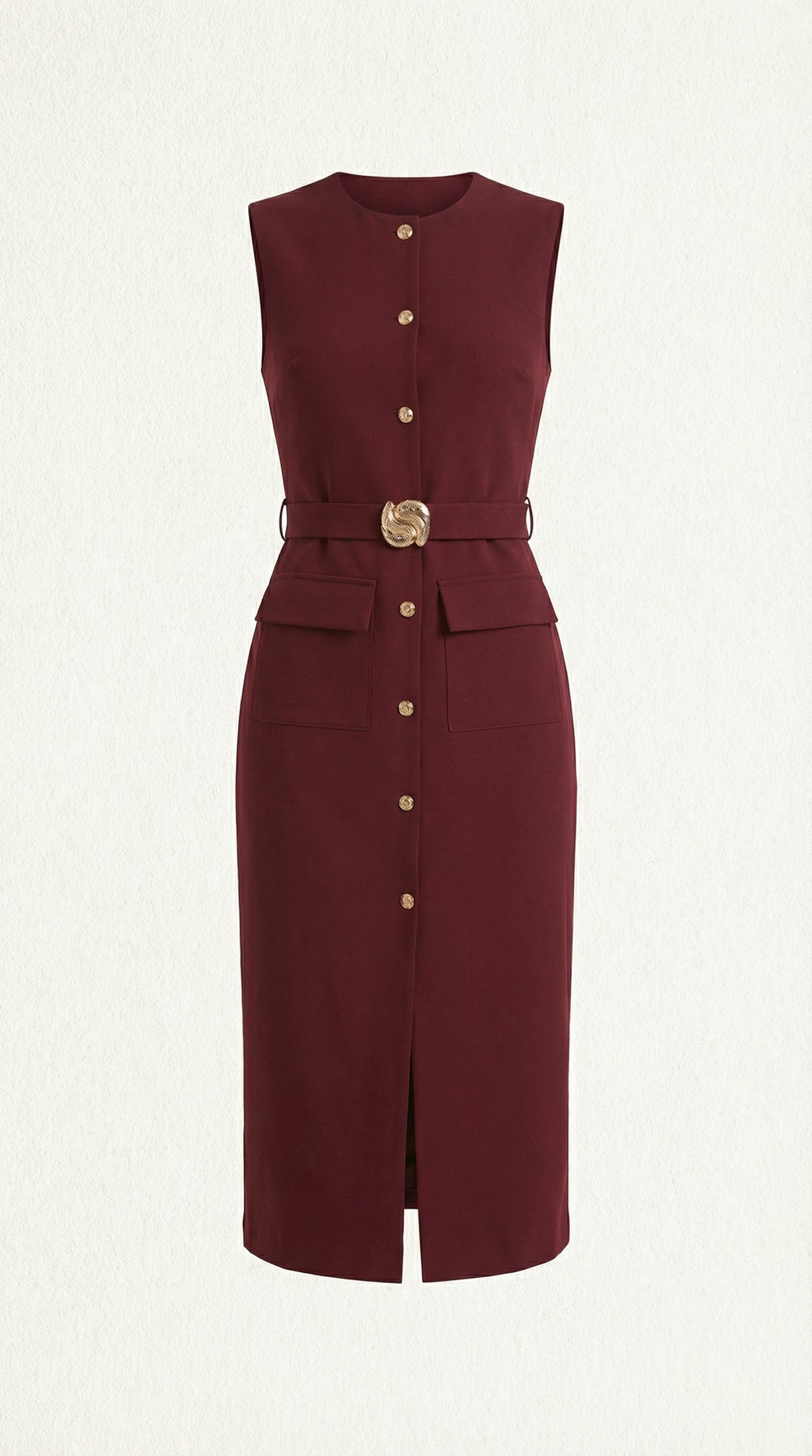 Vestido Midi Arlene con Detalles de Botones