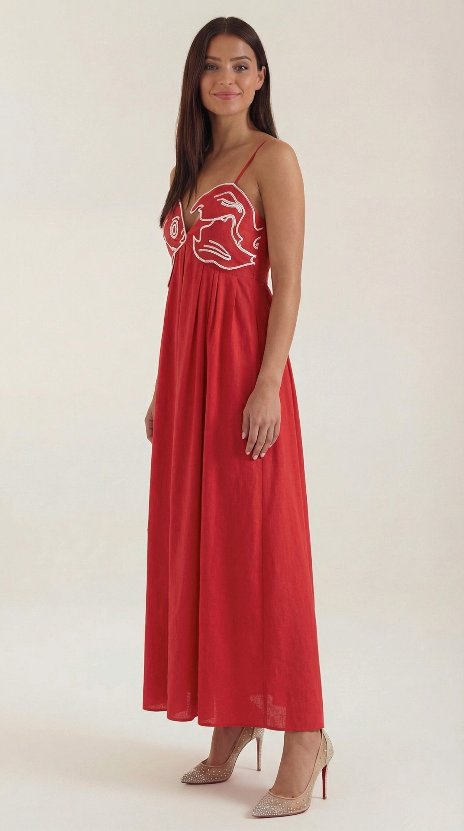 Vestido largo bordado Deborah